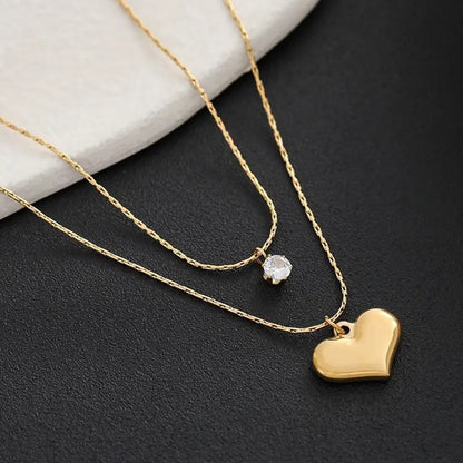 Celeste Gold Heart Solitaire Pendant