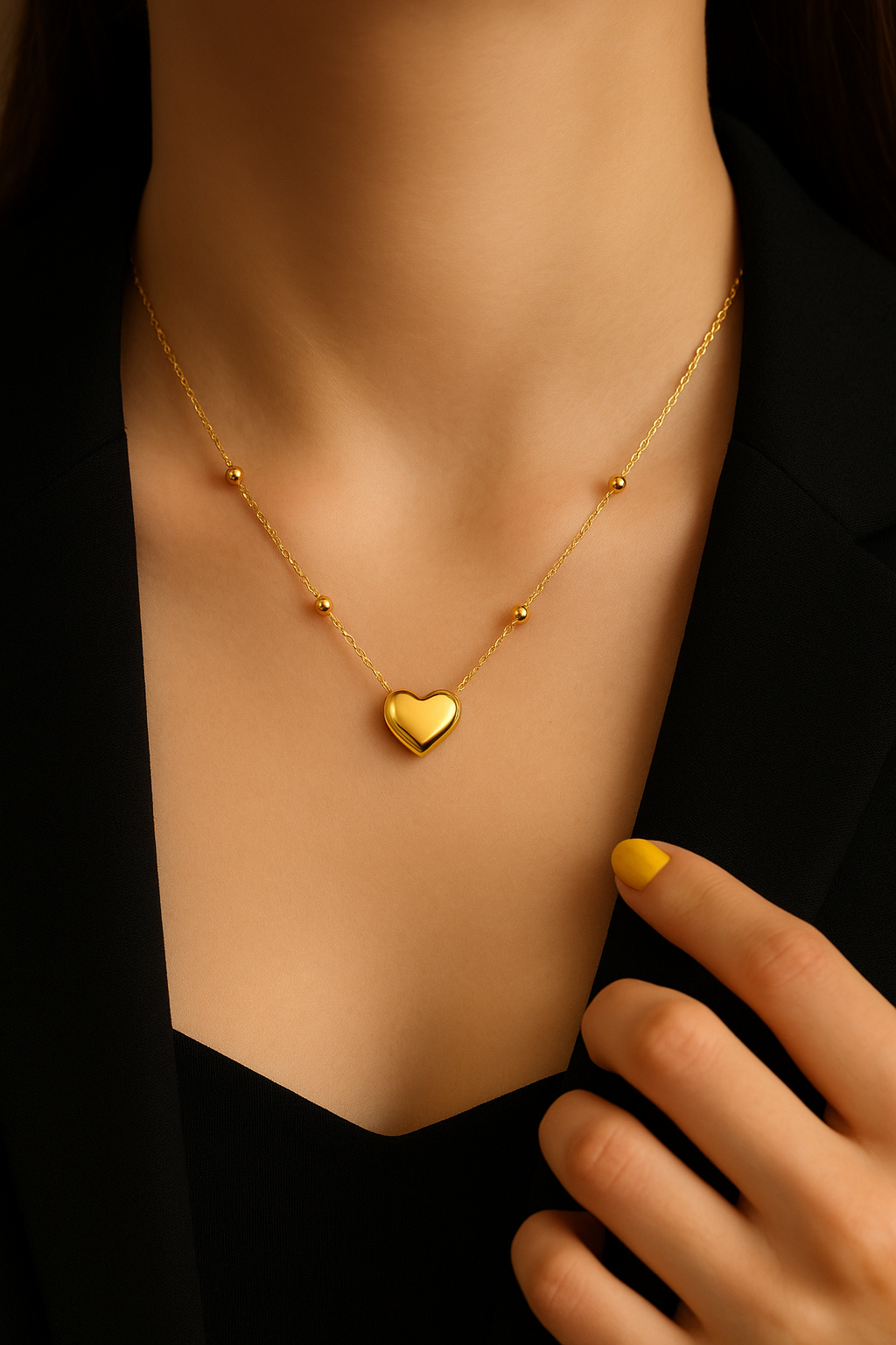Golden Whisper Heart Necklace