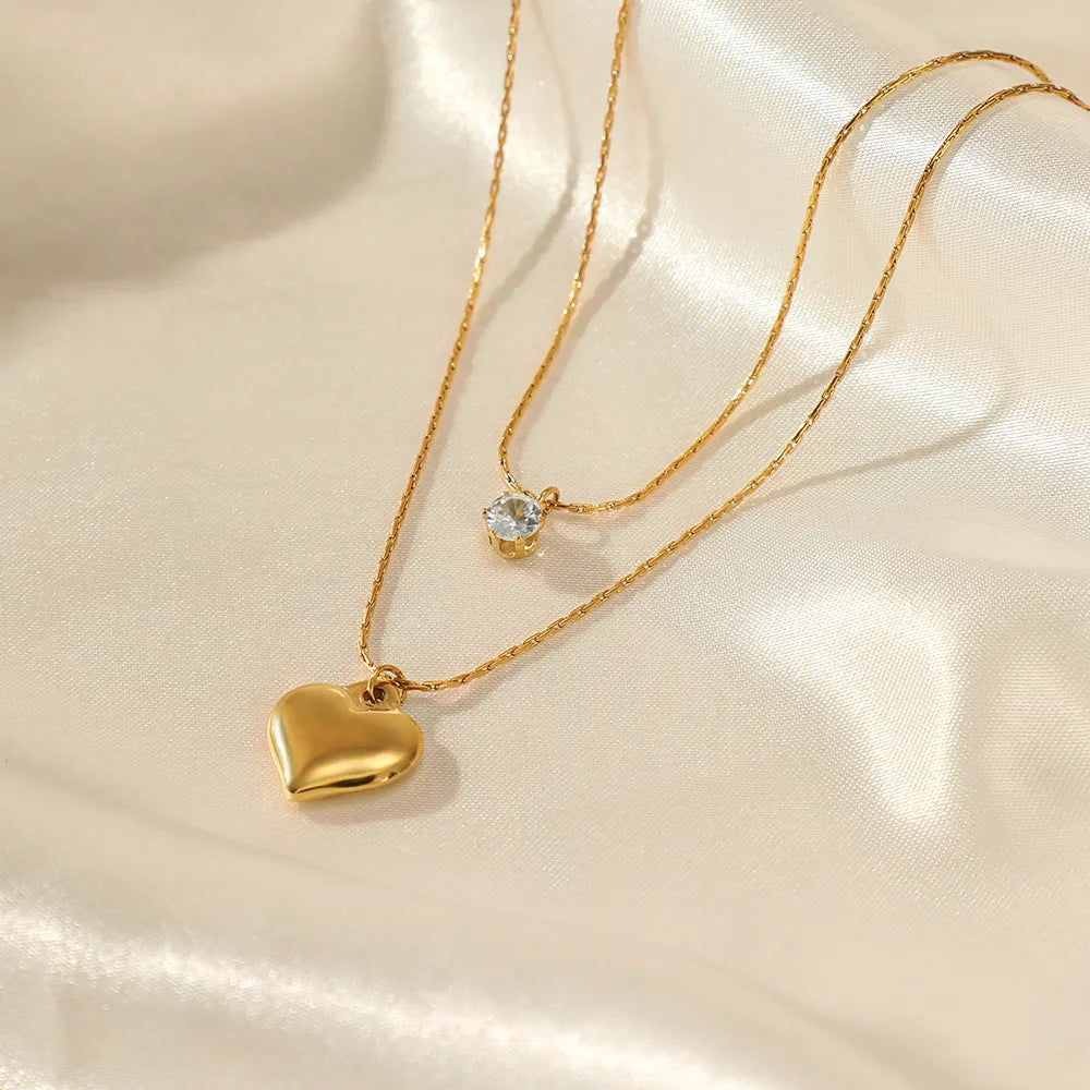 Celeste Gold Heart Solitaire Pendant