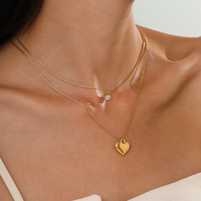 Celeste Gold Heart Solitaire Pendant