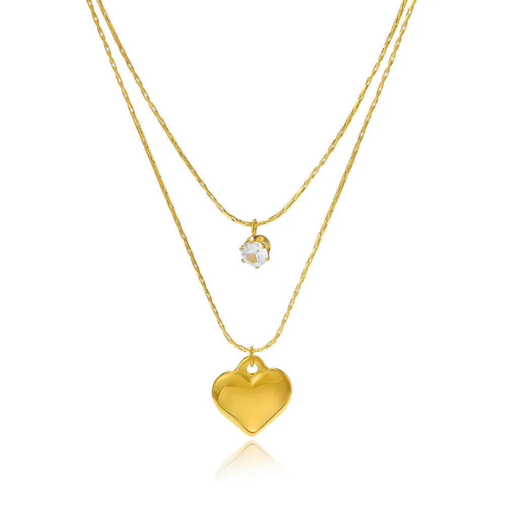 Celeste Gold Heart Solitaire Pendant