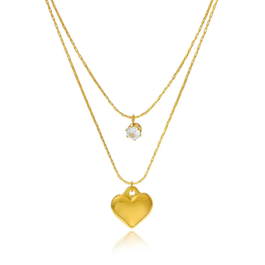 Celeste Gold Heart Solitaire Pendant